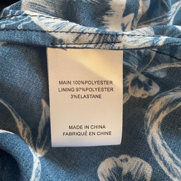 C/MEO Collection Discretion Navy Blue Floral Print Midi Dress - Sz S - Picture 12 of 16